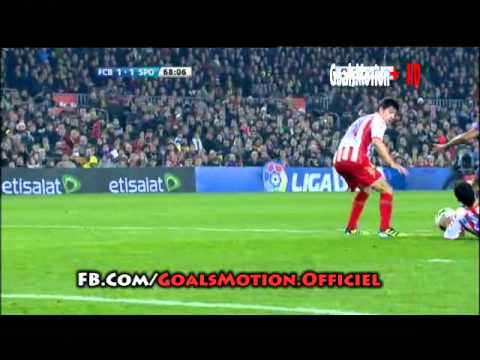 Penalty non sifflé pour barça après la main de Nacho Cases [ FC Barcelone v Gijon ]