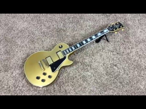 Trogly's Guitars: 1980 Gibson Les Paul Custom  Rare All Gold Finish Video