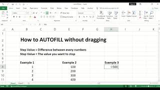 How to Autofill in Excel without Dragging | Using Fill Series