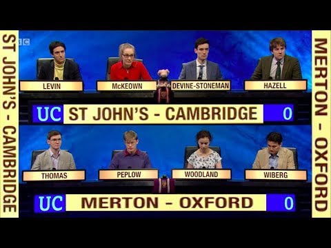 University Challenge Final. St John's v Merton. S47 E37. 2017/18. 23 Apr 2018. Jeremy Paxman