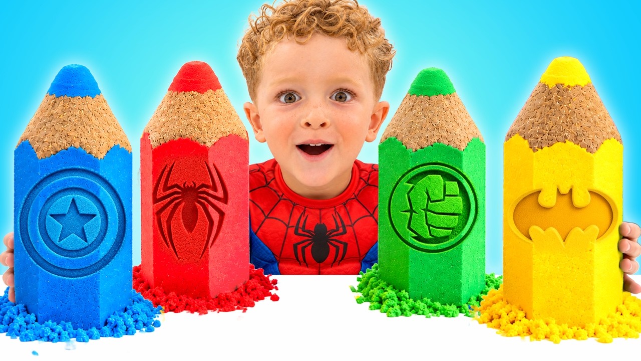 Kids pretend play with Colorful Kinetic Sand