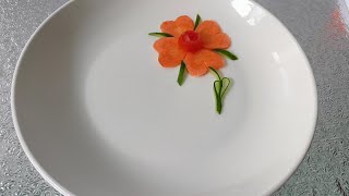 Làm cành hoa trang trí đơn giản từ cà rốt