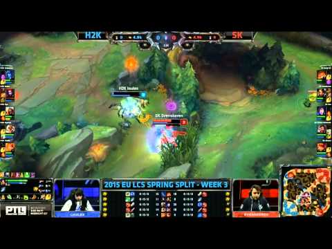 SK Svenskeren Nidalee Jungle First Blood - H2K vs SK Game 1 (EU LCS Spring 2015)