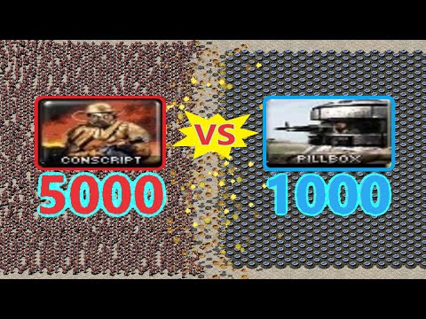Conscripts vs PILLBOX - Massive Battle - Red Alert 2