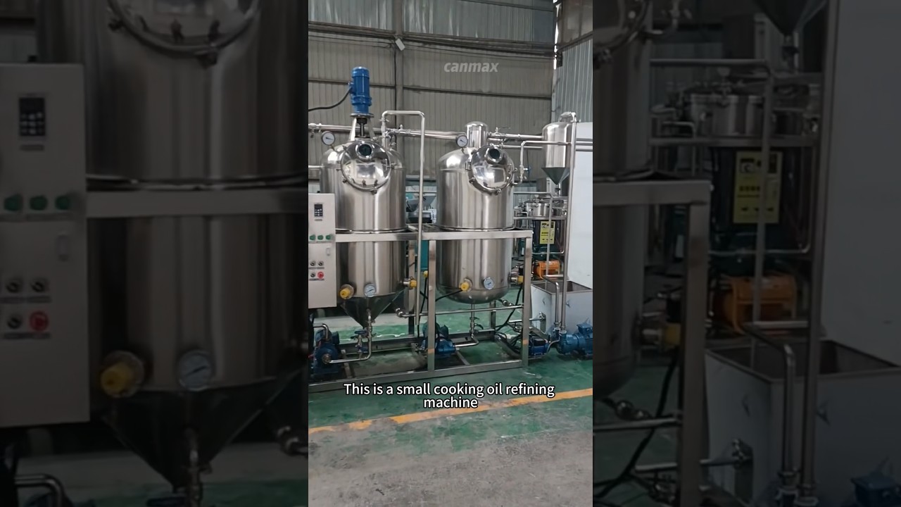 Small edible oil refinery 300Lx4 tanks full functional oil refining machine can make 1st grade oil