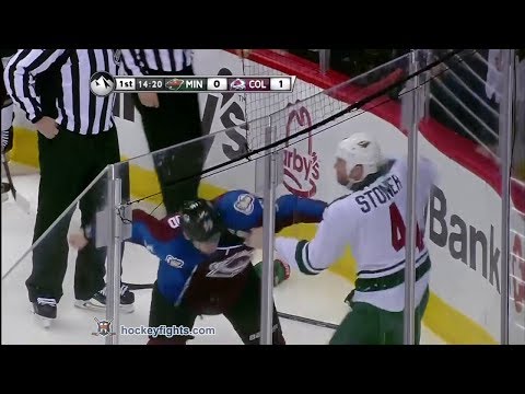 Clayton Stoner vs Cody McLeod Jan 30, 2014