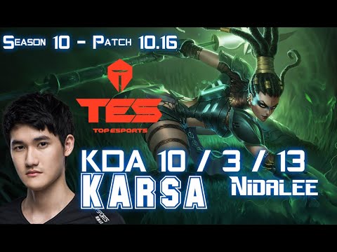 TES Karsa NIDALEE vs EKKO Jungle - Patch 10.16 KR Ranked
