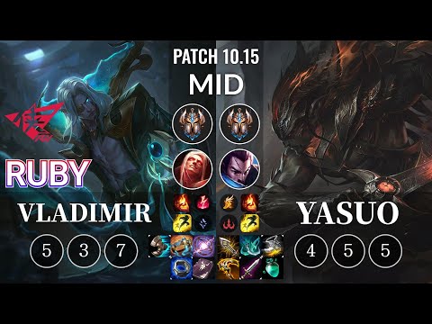 RW Ruby Vladimir vs Yasuo Mid - KR Patch 10.15