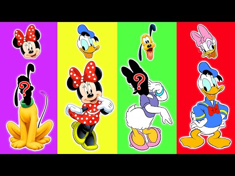 Find the heads of Pluto, Minnie Mouse, Donald Duck, Daisy Duck | Mickey Mouse Cartoon
