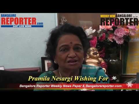 Pramila Nesargi wishing for bangalore reporter