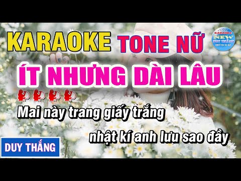 Karaoke Ít Nhưng Dài Lâu  Tone Nữ   Karaoke Duy Thắng