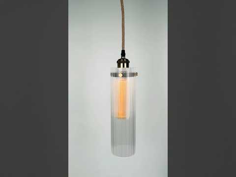 Подвесной светильник Ripple с плафоном из рифленой акриловой трубы и бронзовым патроном