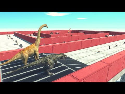 Impossible Maze - T-Rex And Brachiosaurus ARBS | Animal Revolt Battle Simulator