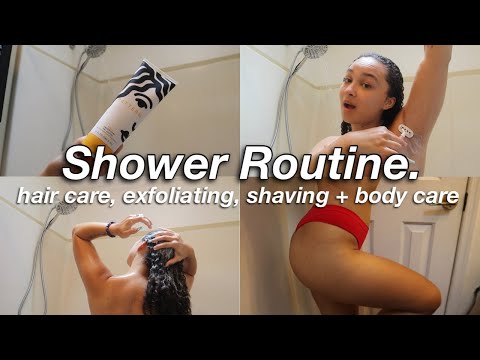MY IN SHOWER ROUTINE! | HAIR CARE, EXFOLIATING, SHAVING   BODY CARE