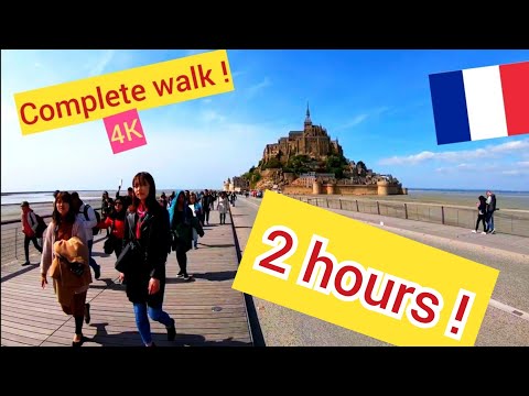 ⁴ᴷ Caminhando pelo Mont-Saint-Michel, Abadia Medieval Francesa, Normandia, França 4K 🇫🇷