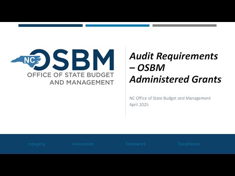 Audit Requirements and Reporting for OSBM-Administered Grants