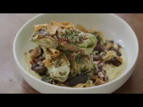 Chef Randy Leon Makes Vegan Cabbage Stuffed with Apple “Sausage”