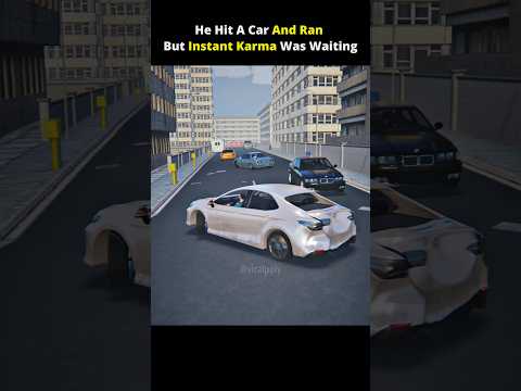 Hit and Run Driver got INSTANT KARMA 🤣 #shorts #shortsfeed #gta