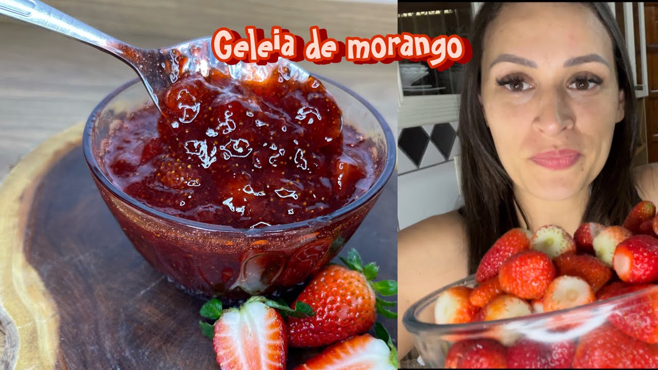 GELEIA CASEIRA DE MORANGO SIMPLES E FÁCIL DE FAZER-rafadocecomamor-doce de morango