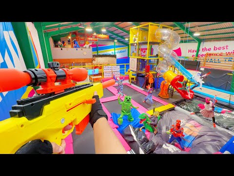 Nerf War | Amusement Park Battle 135 (Nerf First Person Shooter)
