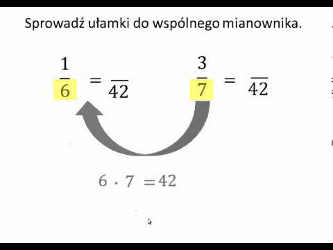 Sprowadź ułamki do wspólnego mianownika - przykład