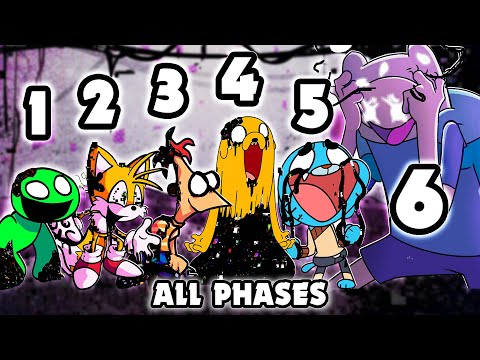 Pibby ALL PHASES | Come Learn With Pibby x FNF Mod (Finn, Gumball, Jake, Tails, Phineas, Jumbo Josh)