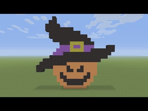 RocketZer0 - Minecraft Pixel Art - Halloween Pumpkin Witch