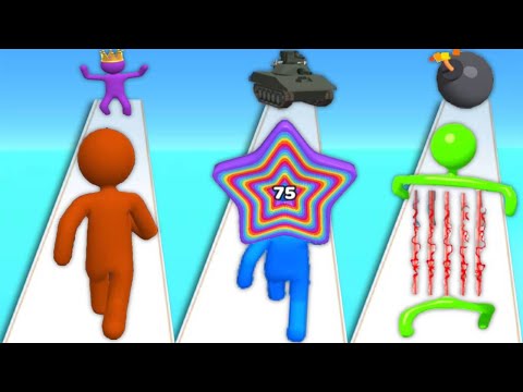 GIANT RUSH vs LAYER MAN vs LASER MAN RUN - Satisfying Stickman Triple Gameplay