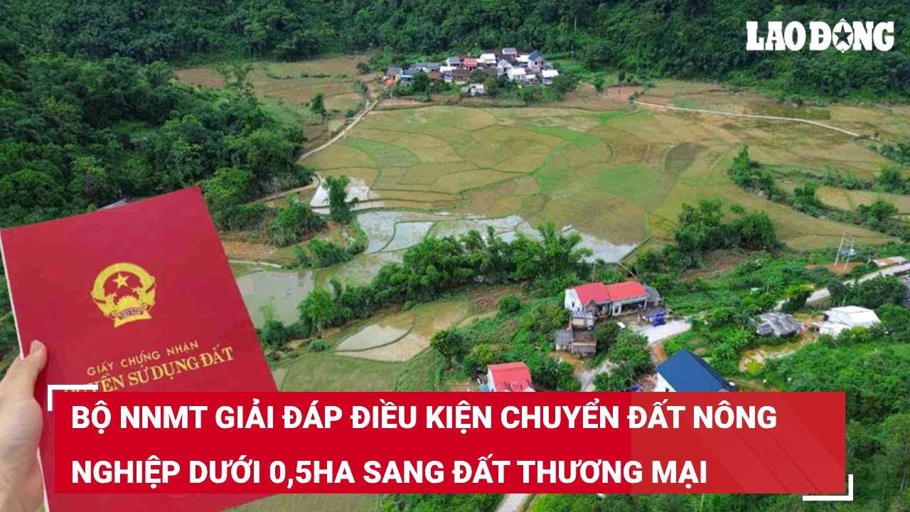 Bộ NNMT giải đáp điều kiện chuyển đất nông nghiệp dưới 0,5ha sang đất thương mại