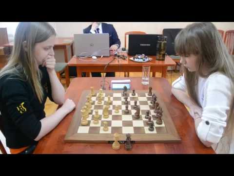 EURO-SZACHY, MDK-1 BYDGOSZCZ 1.05.2018 r., 5 partia meczu A.Haast-A.Śliwicka (fragment)