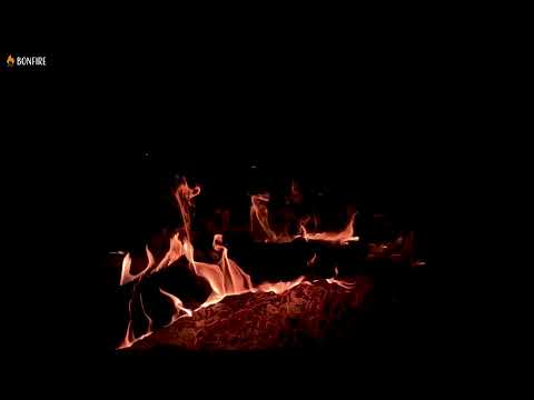 Night Fireplace in the Dark Background Video🔥12 Hours Crackling Fire Noises & Black Screen for Sleep