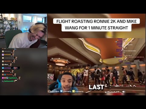 xQc Dies Laughing at FlightReacts Roasting Ronnie2K & Mike Wang for 1 Minute Straight