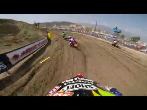 GoPro HD: Justin Barcia Lap 1 Moto 2 - Glen Helen MX Lucas Oil Pro Motocross Championship 2014