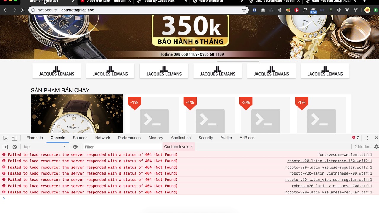 [Seri] - Website đồng hồ - Tích hợp thông báo ở frontend