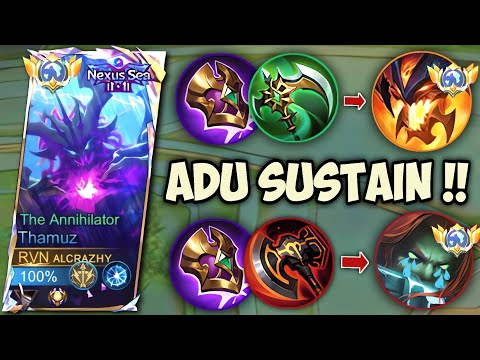 TRY THAMUZ SUSTAIN MODE VS TERIZLA IN EXP LANE‼️TOP GLOBAL THAMUZ GAMEPLAY - MLBB