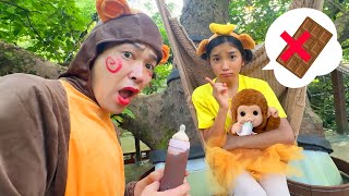 24-hour baby monkey care challenge! Mino-chan's babysitting routine! Baby Monkey