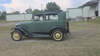 1931 Ford Model A Deluxe Tudor Sedan Walk Around and Drive By