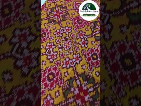 Red Selari Border Mustard Navratan Motifs Single Ikat Chaniya Choli Dupatta