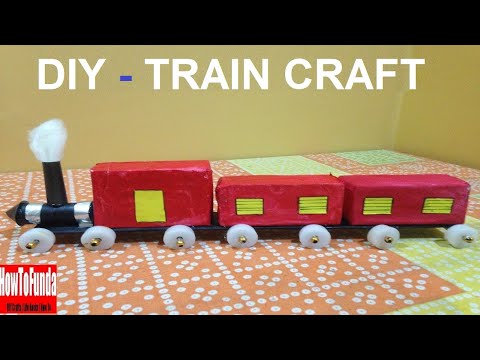 how to make train at home using waste soap, tooth paste boxes & newspaper | howtofunda