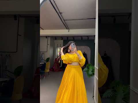 Mustard Breathtaking Embroidered Georgette Lehenga Co-ord Set