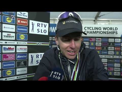 Tadej Pogačar's interview after winning the bronze medal on UCI WC 2023