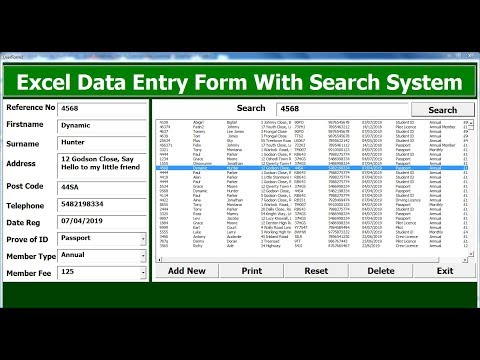 How to Create an Excel Data Entry Form with a Search System