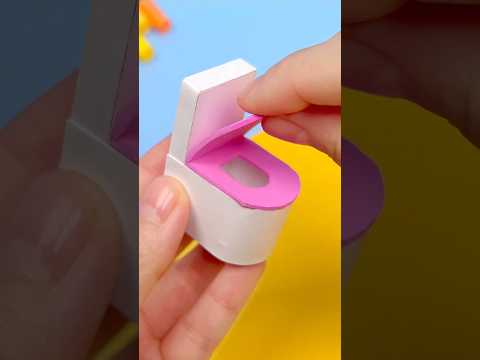 DIY miniature toilet| #cardboardcraft #diyminiaturecardboardhouse #cardboardhouse #diyproject