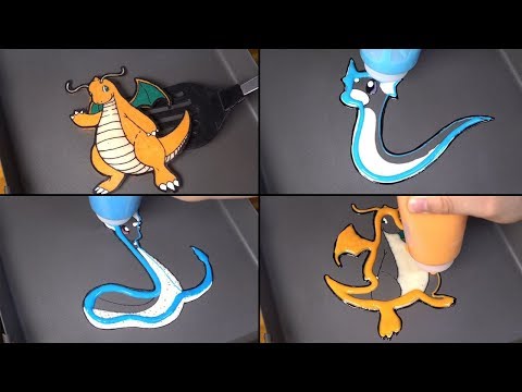 Pokemon Pancake Art - Dratini, Dragonair, Dragonite