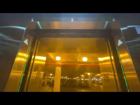 Modernized 1989 Dover hydraulic elevators at the lower parking garage at RDU Airport