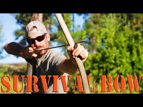 Build a Primitive Survival Bow - Live tree to long bow in two days
