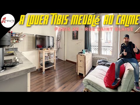 A Louer à Paris 20 un Studio bis meublé au calme mais proche de tout