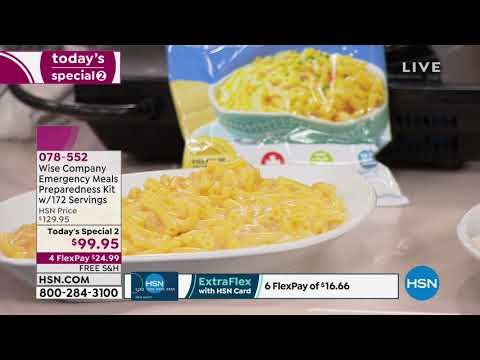 Wise Company Emergency Meals Preparedness Kit w/172 Serv...