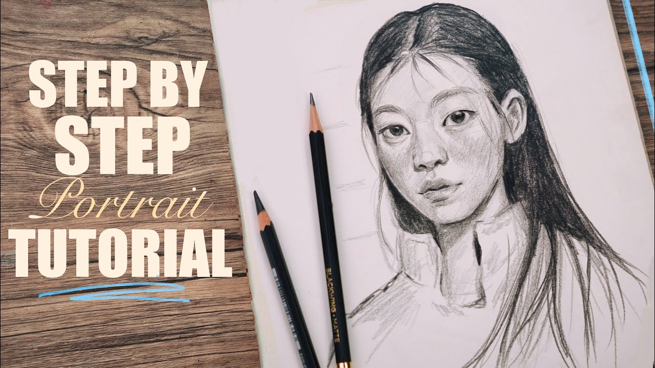 STEP-by-STEP full real time  portrait sketch tutorial