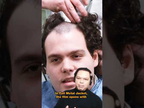 In Full Metal Jacket (1987), the film opens with recruits getting their heads shaved